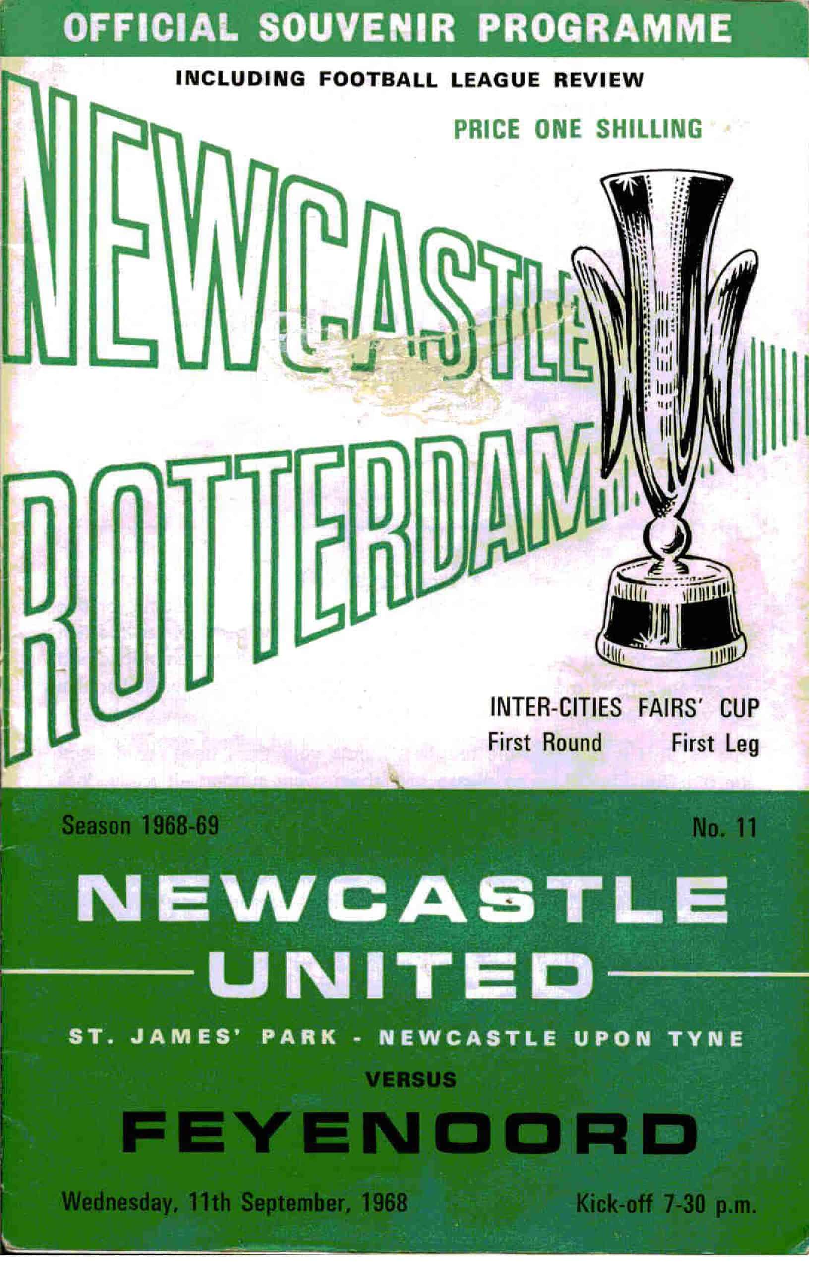 Newcastle United-Feyenoord 11-9-1968